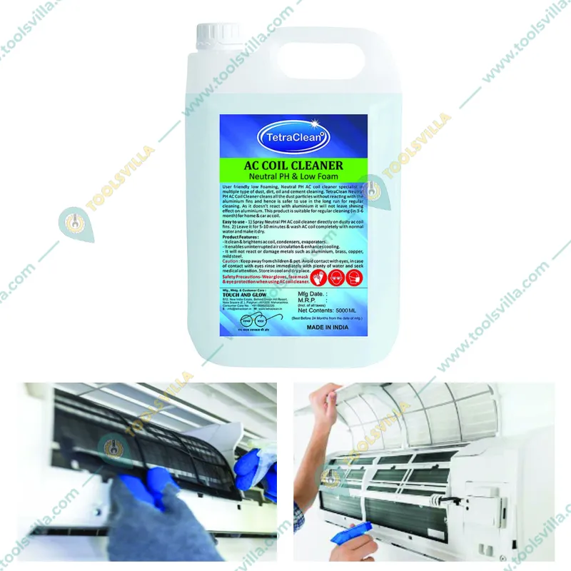 TetraClean 5L AC Coil Cleaner Neutral PH & Low Foam for Coils, Condensers, Evaporators